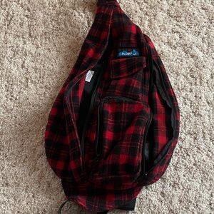 Kavu Red and Black Checkered Belt Bag